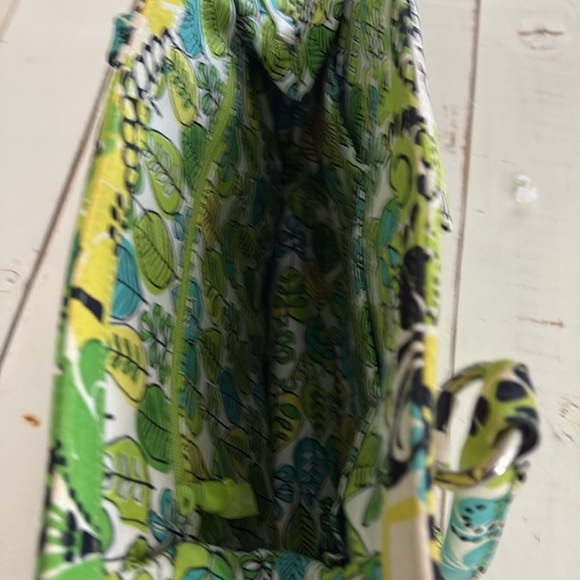 Vera Bradley Green and Blue Floral Shoulder Bag - Picture 7 of 11